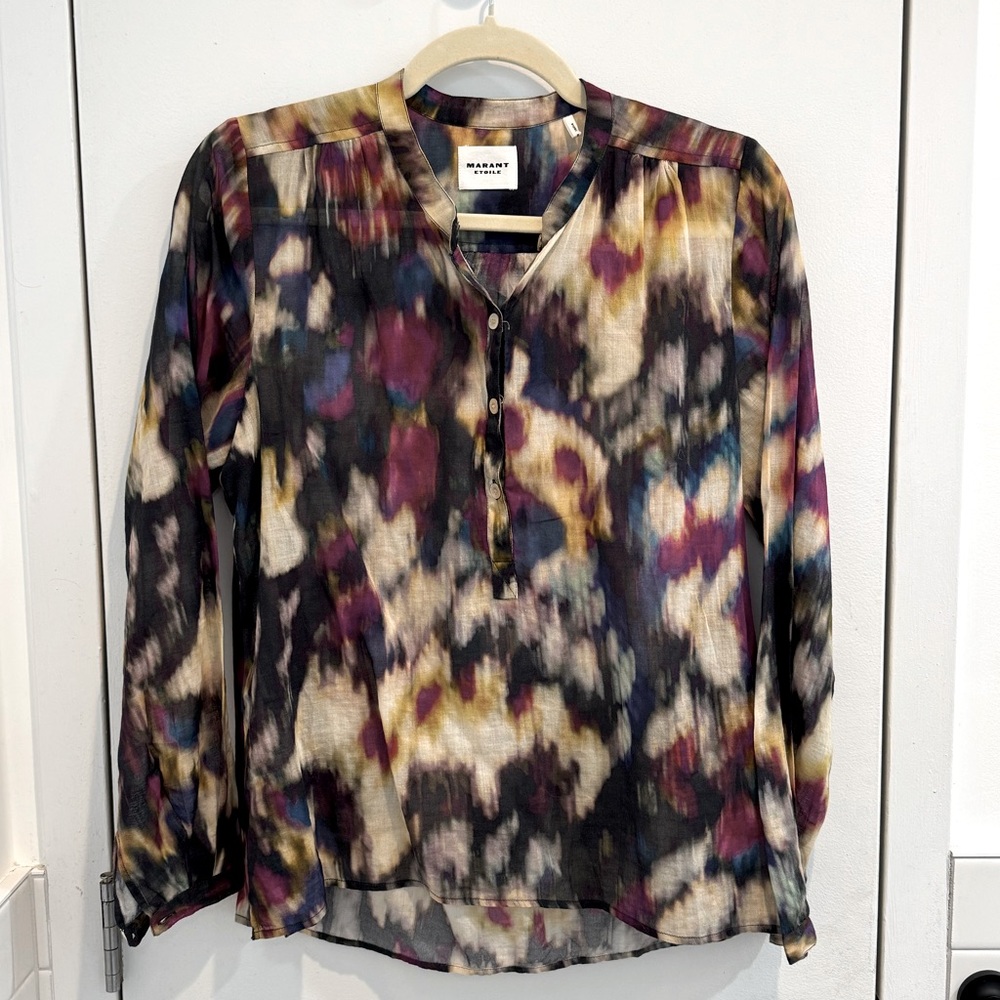 Isabel Marant Etoile abstract print blouse
